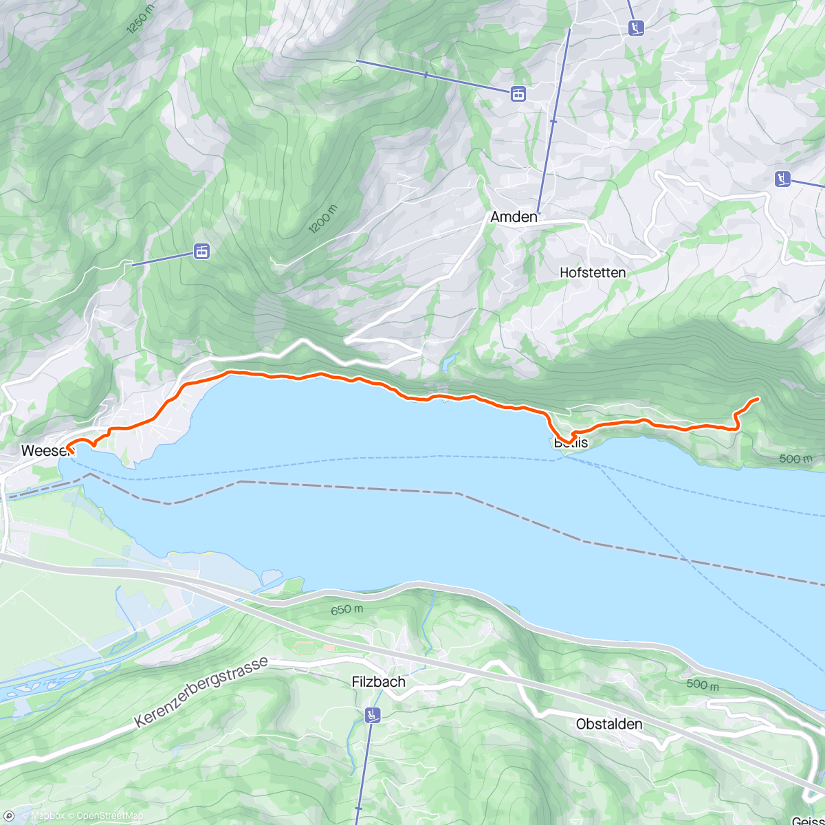 Map of the activity, Waterfall hike or 1