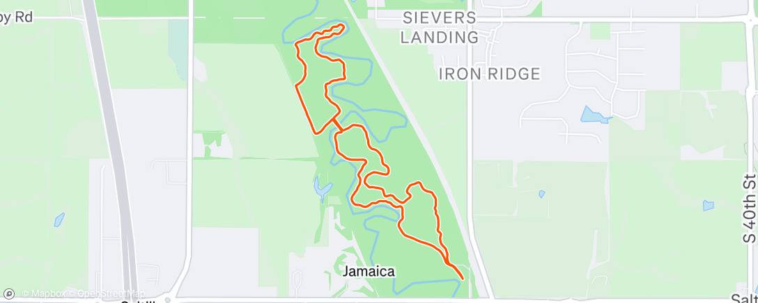 Map of the activity, Afternoon Run