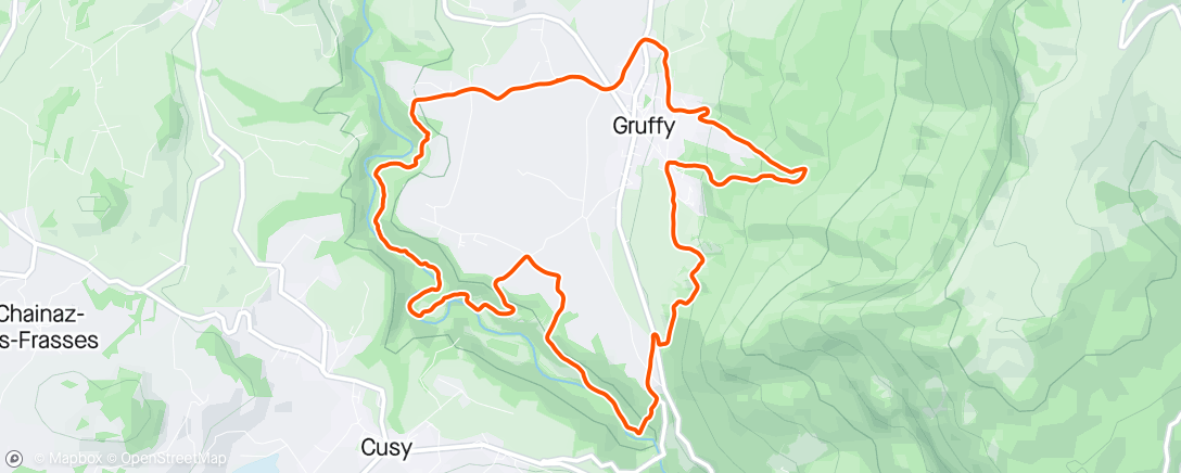 Map of the activity, Gruffy trail boue
