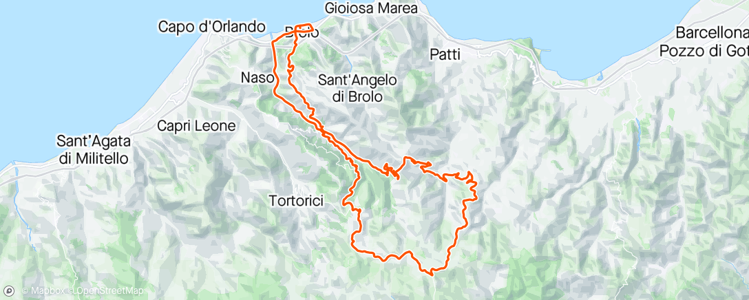 Map of the activity, GranFondo dei Nebrodi