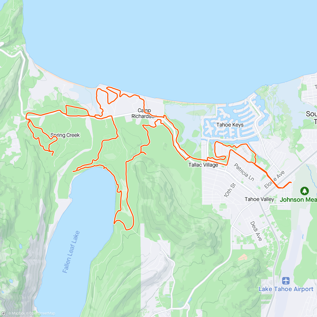Mapa de la actividad, Spring Creek & Fallen Leaf recon