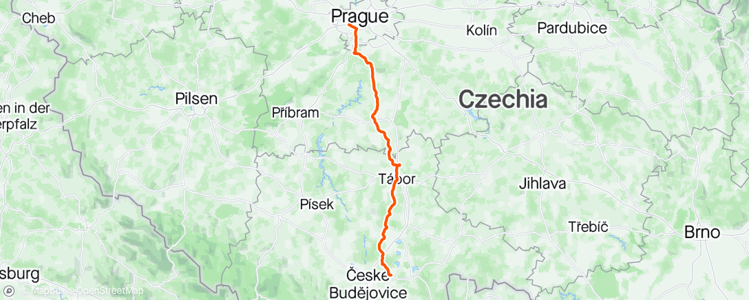 Map of the activity, Lišov - Praha, po Srazu poboček 24