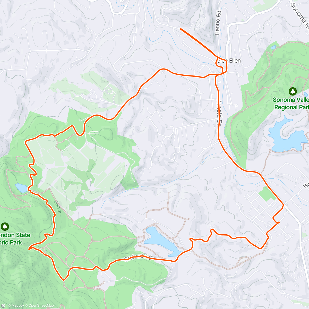 Map of the activity, A ride for Kurtis