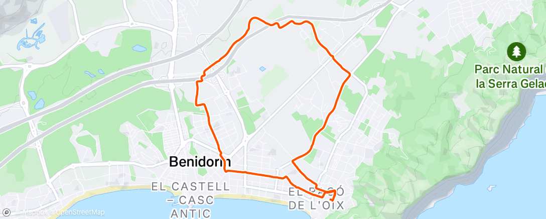 Map of the activity, Evening Run