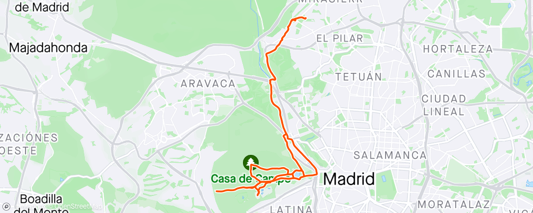 Map of the activity, Paseo con frío