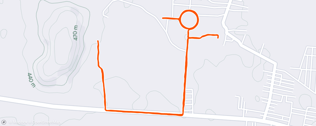 Map of the activity, Recovery run 7k done
