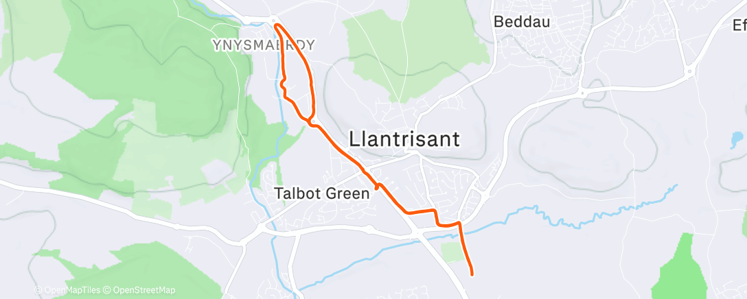 Map of the activity, Evening Run