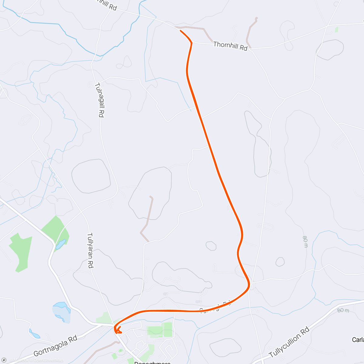 Map of the activity, back road