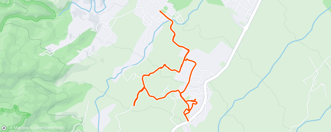 Map of the activity, Afternoon Run