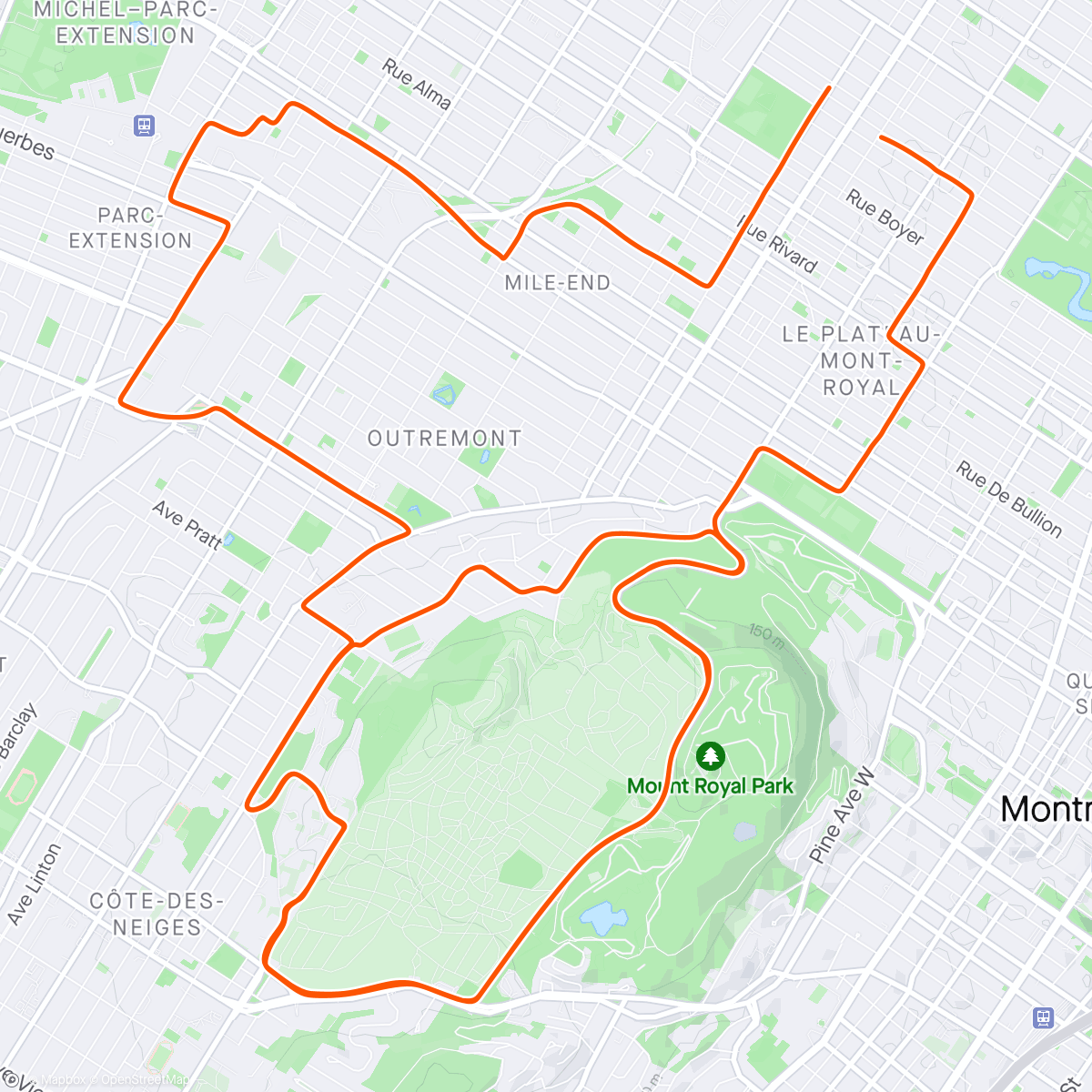 Mapa de la actividad, Wheels for lunch (Montréal, QC)