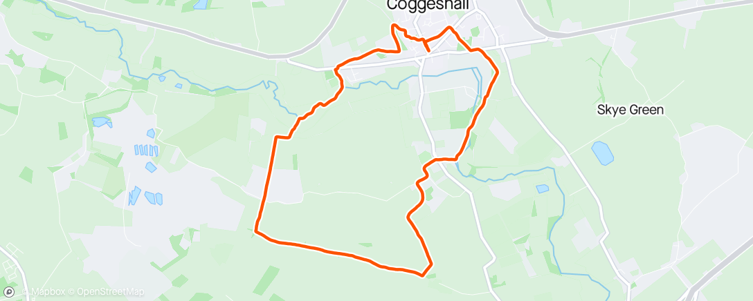 Map of the activity, Coggeshall Charity Trail 6 miles with Chris