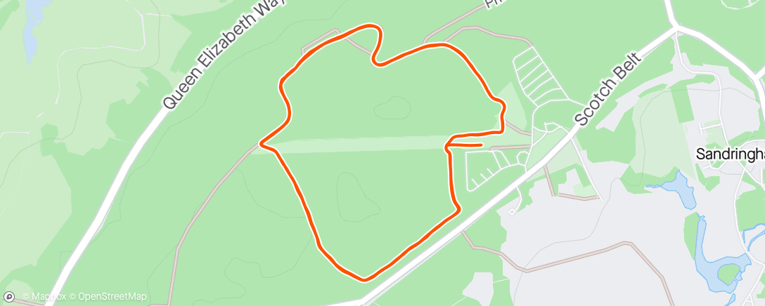 Map of the activity, Sandringham parkrun with GW