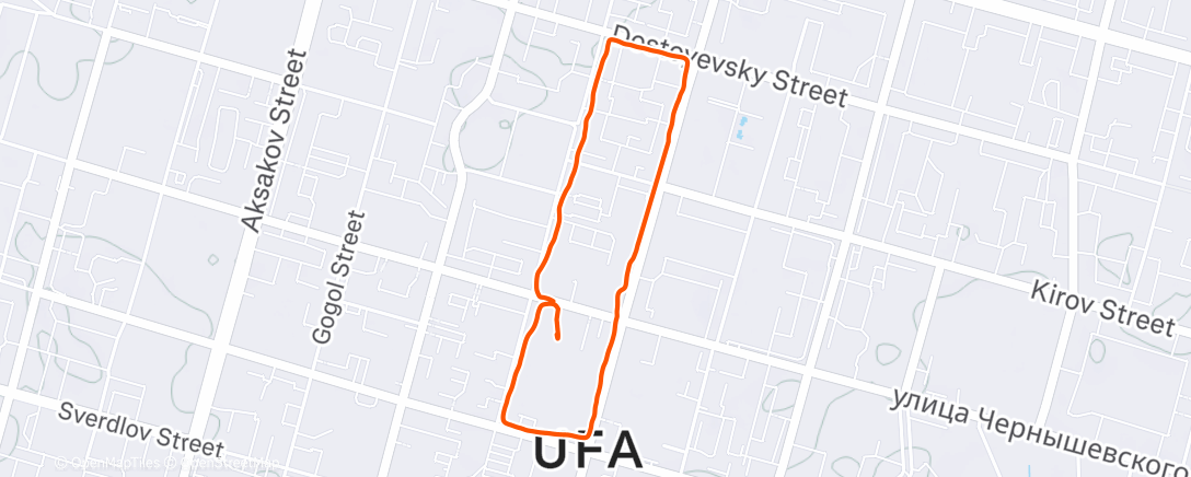 Map of the activity, Полуденный забег