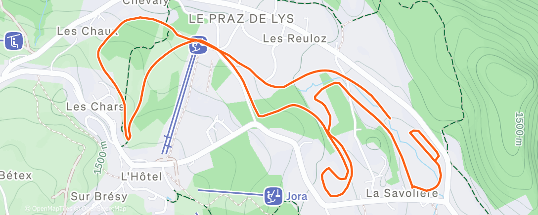 Карта физической активности (Ski nordique le matin avec les enfants)