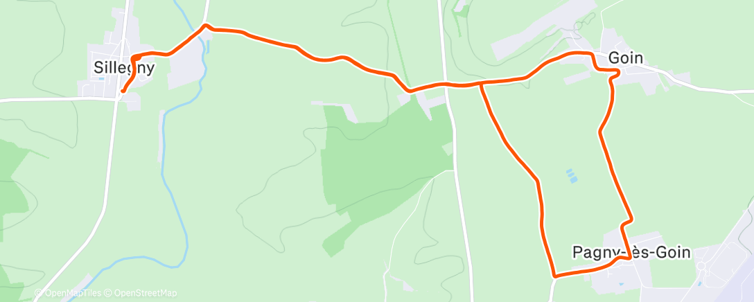 Map of the activity, Course à pied matinale