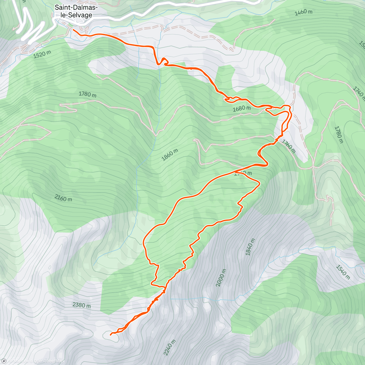 Map of the activity, Morning Backcountry Ski