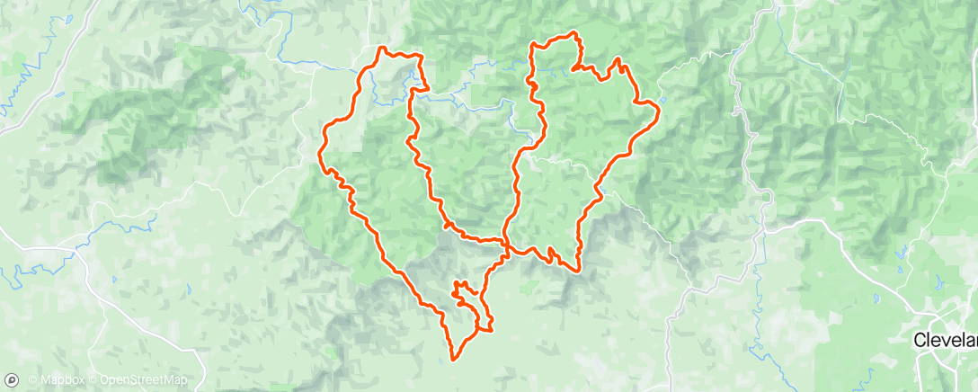Map of the activity, 6 Gap Gravel Ride