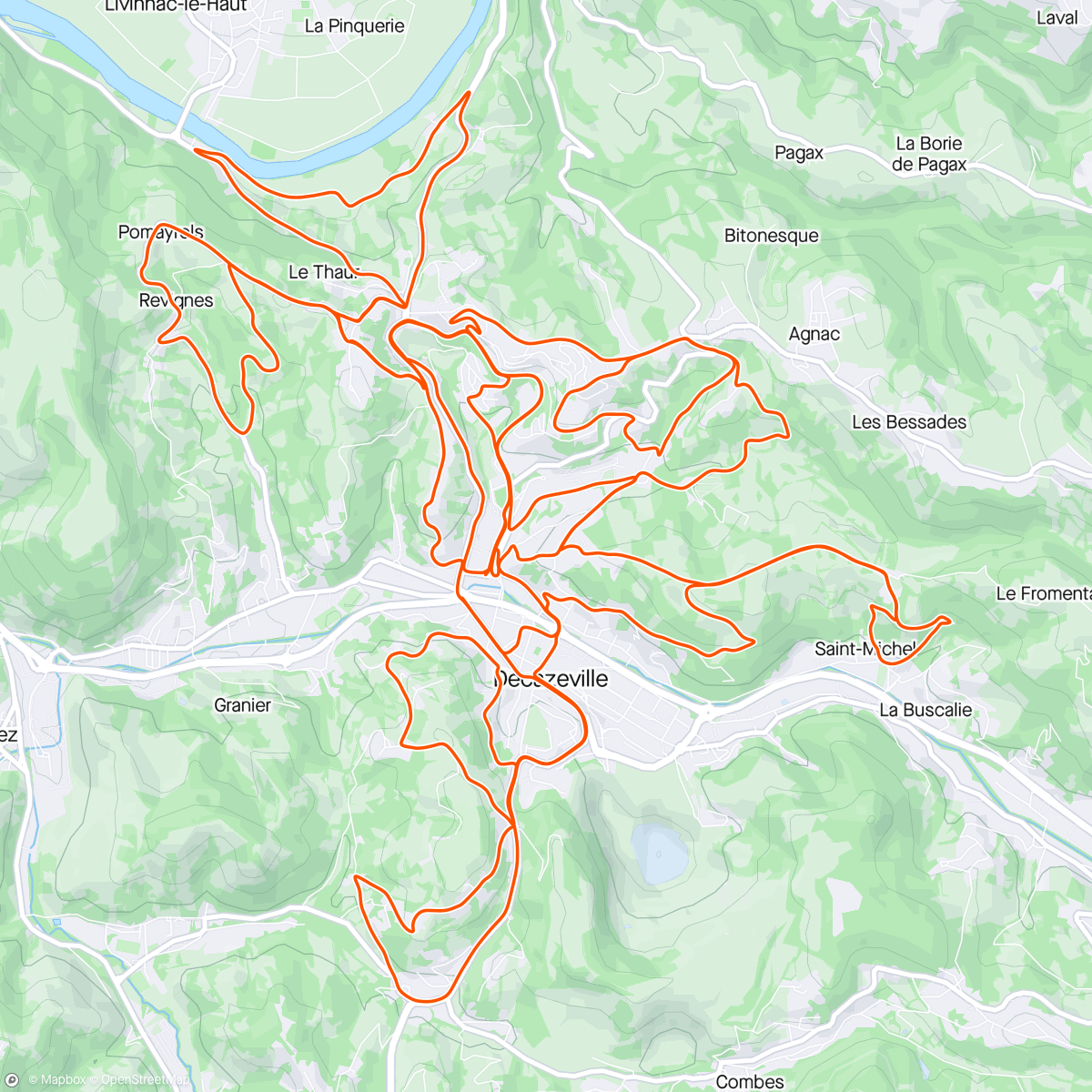 Mapa da atividade, Sortie Gravel à DECAZEVILLE