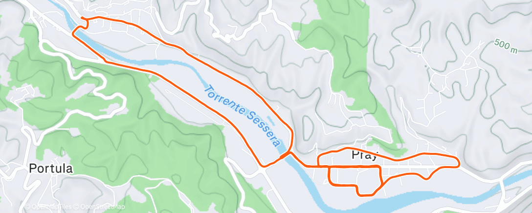 Map of the activity, 5 x 3km off 2 min