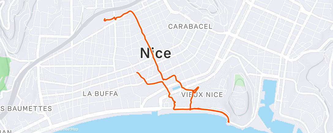 Mappa dell'attività Marche dans l'après-midi