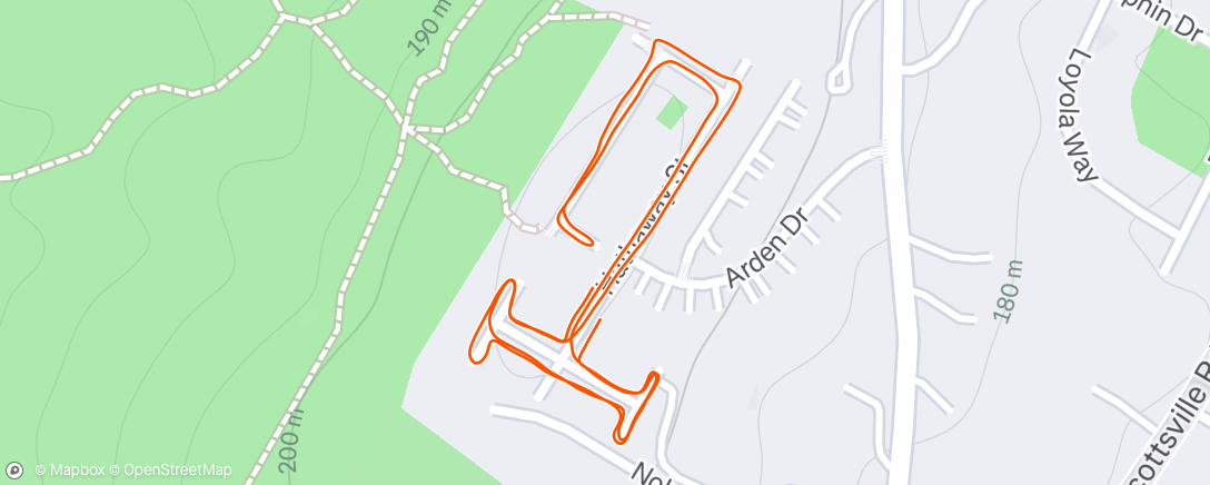 Map of the activity, Evening Walk