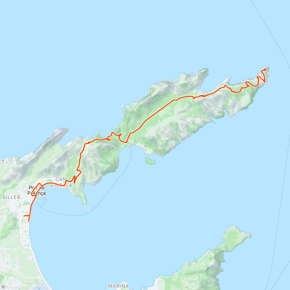 Map of the activity, Cap de Formentor with the Lighthouse Family