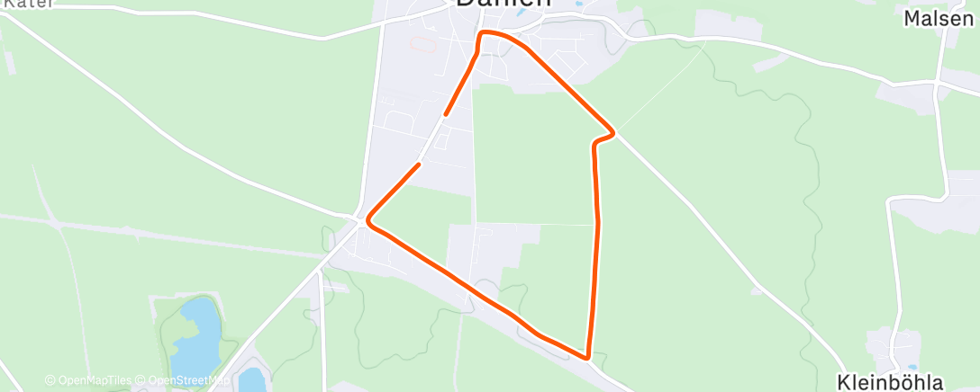 Map of the activity, Lunch Run