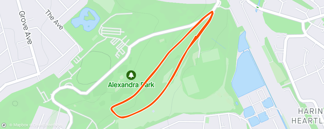 Map of the activity, Ally Pally parkrun
