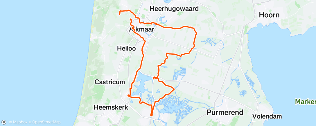 Map of the activity, Namiddagrit op gravelbike