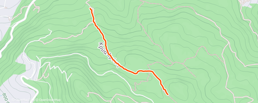 Map of the activity, Afternoon Hike