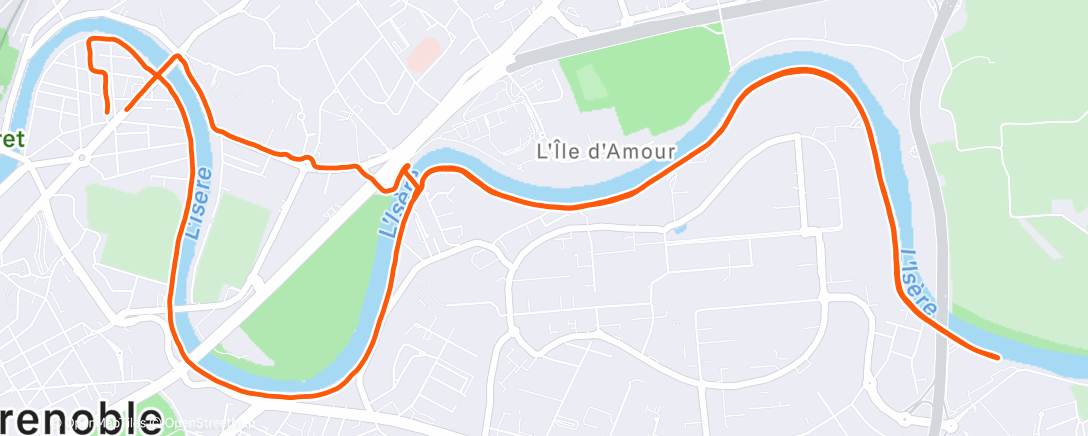 Map of the activity, Course à pied dans l'après-midi