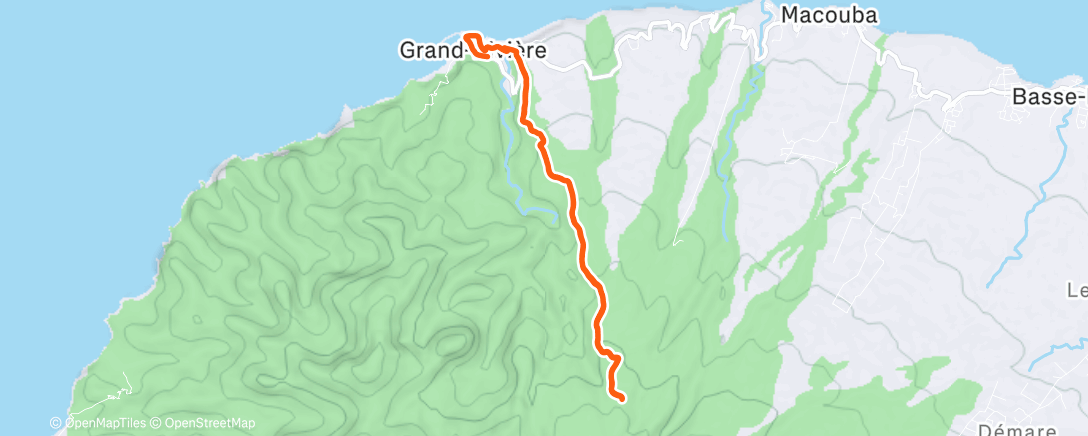 Map of the activity, Trail de nuit