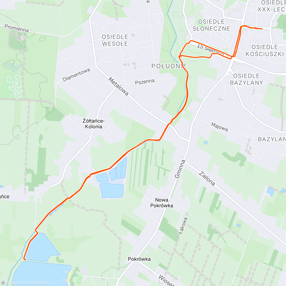 Map of the activity, Afternoon Run