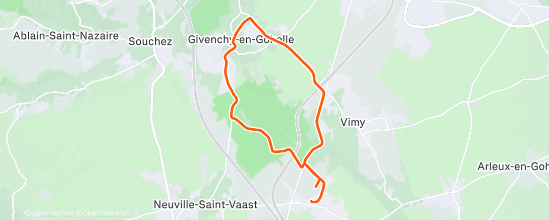 Map of the activity, Morning Run