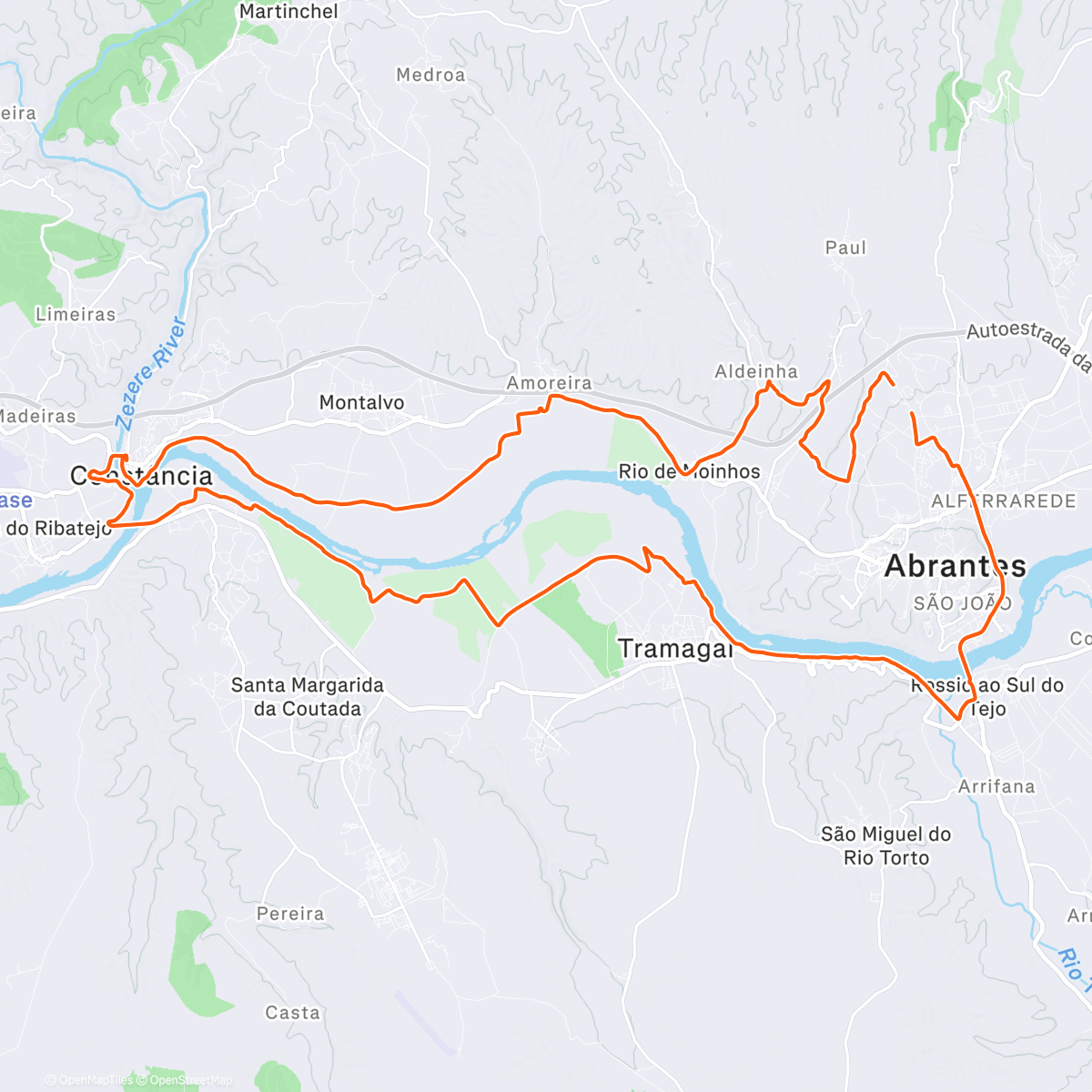 Map of the activity, **btt 🍊
   beira Rios 🤓🚴**