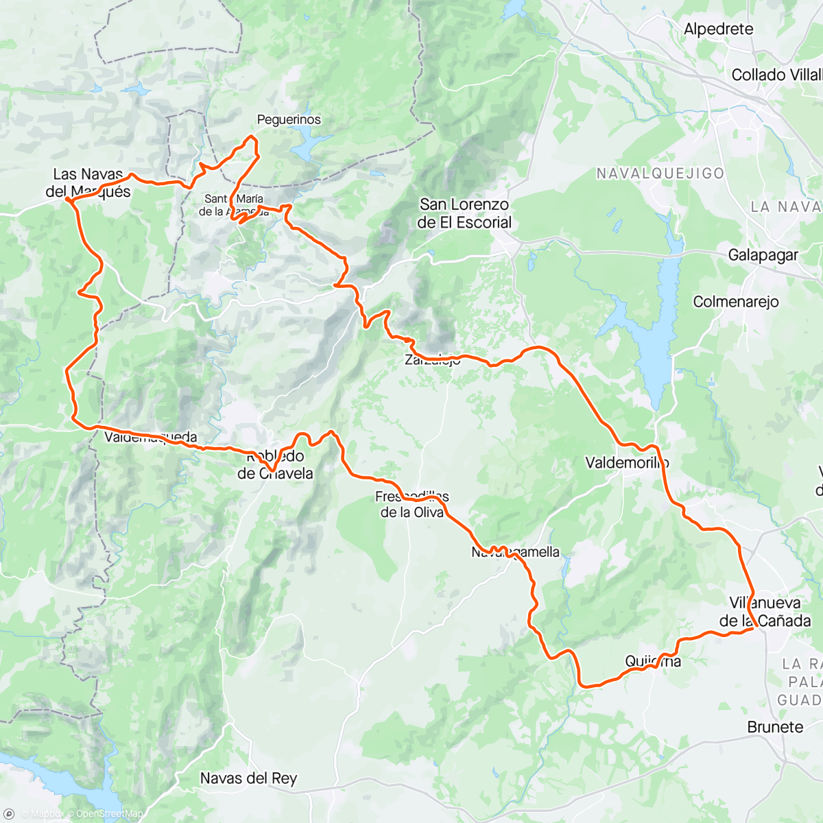 Map of the activity, Sierra Oeste