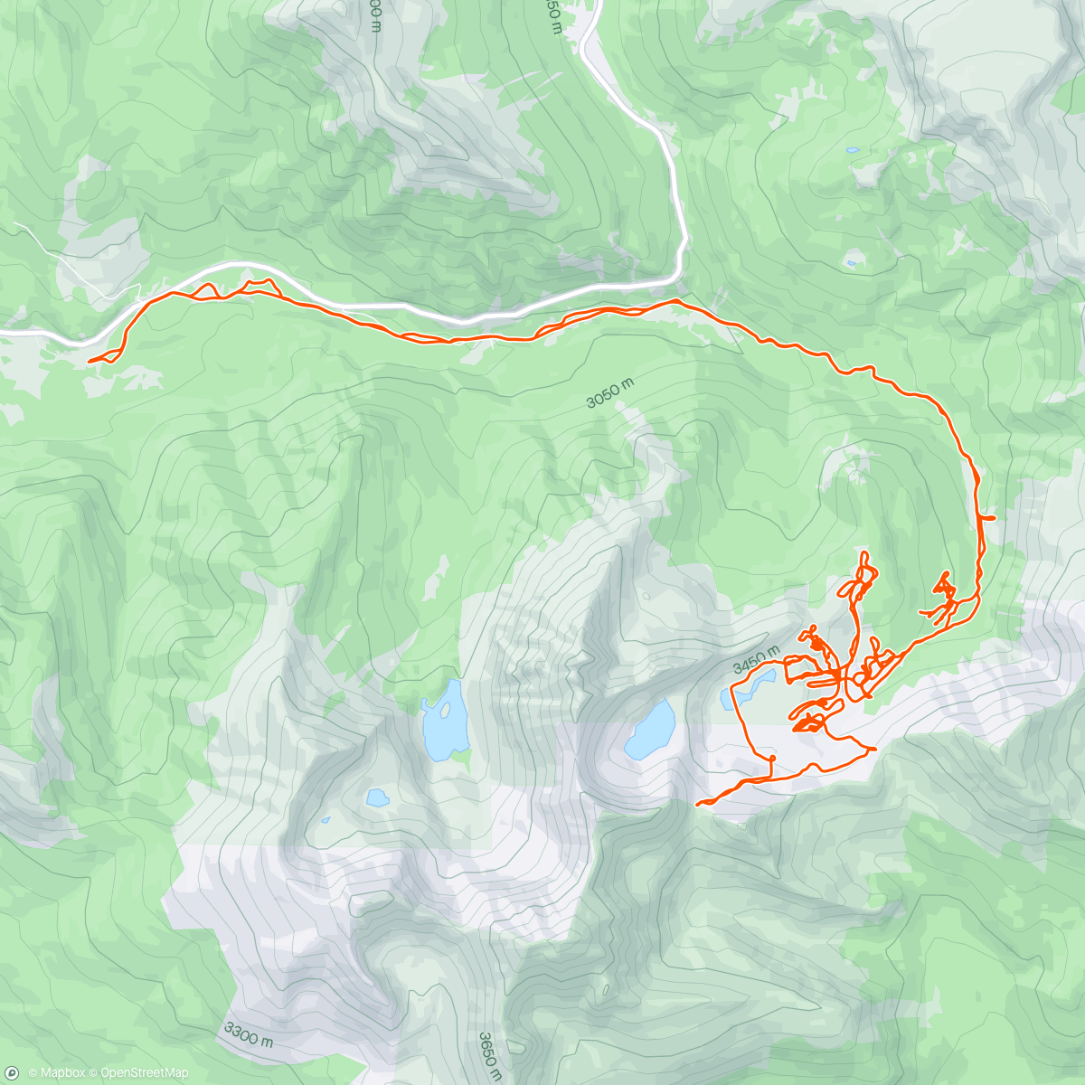 Map of the activity, Solid day deep snow w Eric.