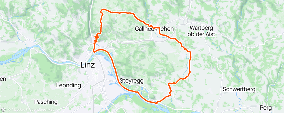 Map of the activity, RR St. Georgen adG - Gallneukirchen - Altenberg - Willersdorf - Oberbairing