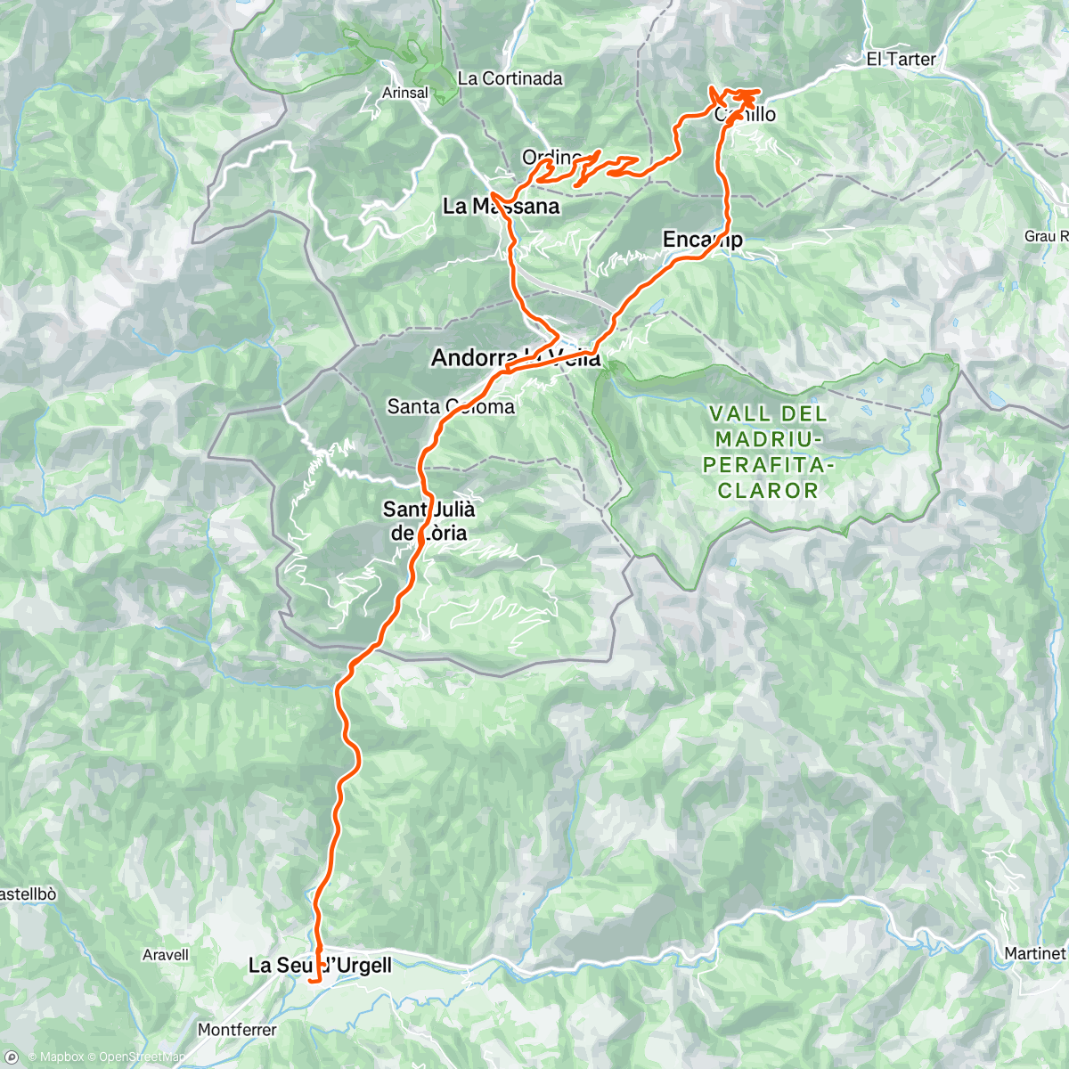 Map of the activity, Coll d’Ordino
