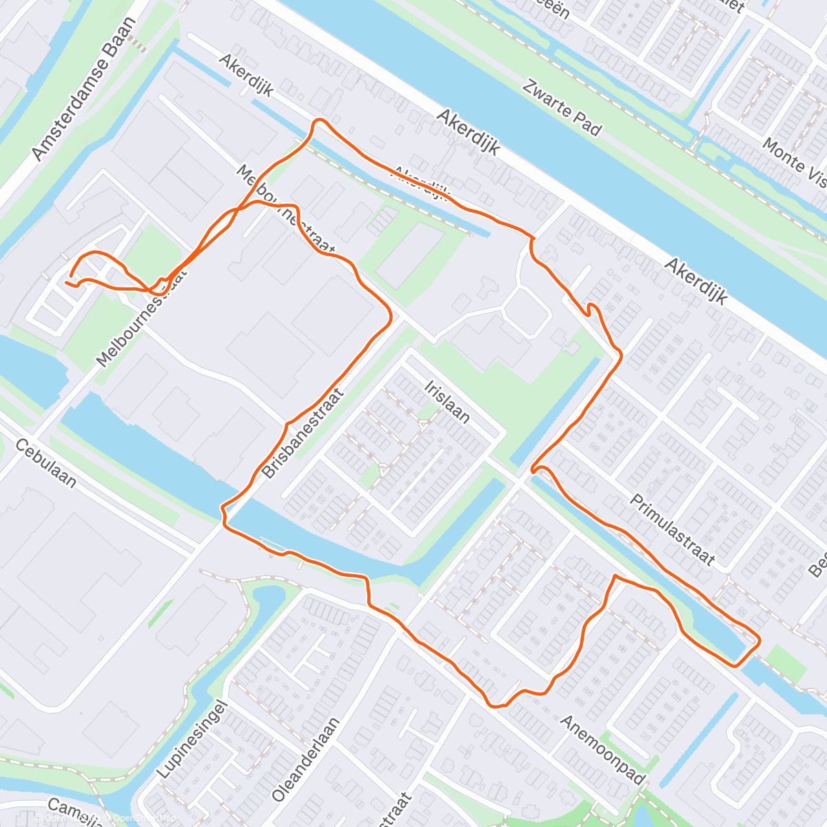 Map of the activity, Amsterdam Schiphol walk