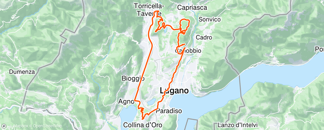 Map of the activity, Sessione di mountain biking mattutina