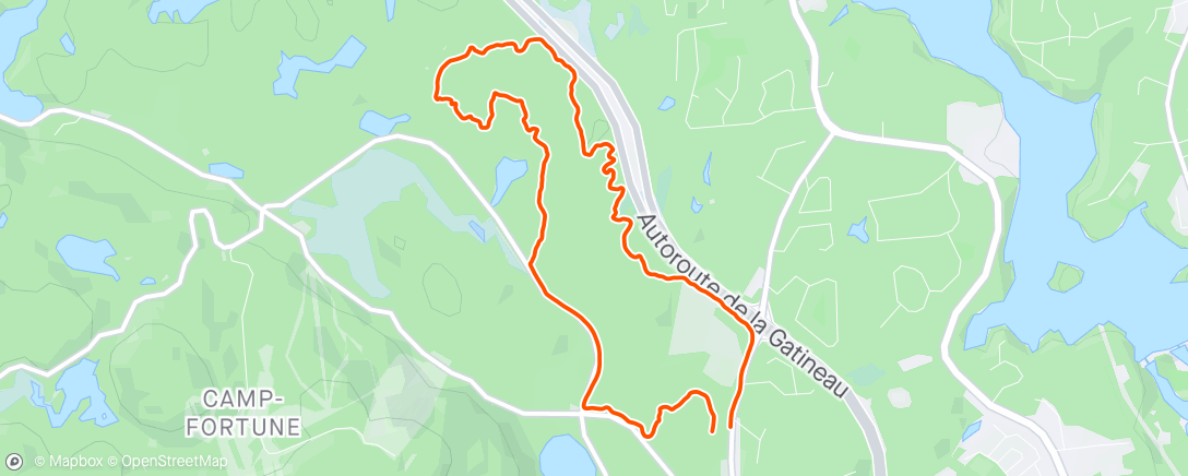 Map of the activity, Hiking part of today's NFL route