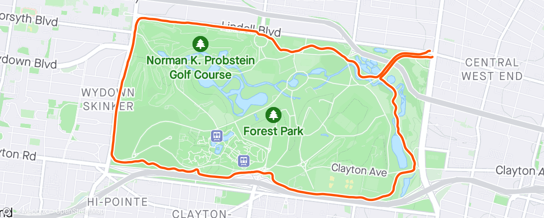 Mapa da atividade, St. Louis - Forest Park Loop