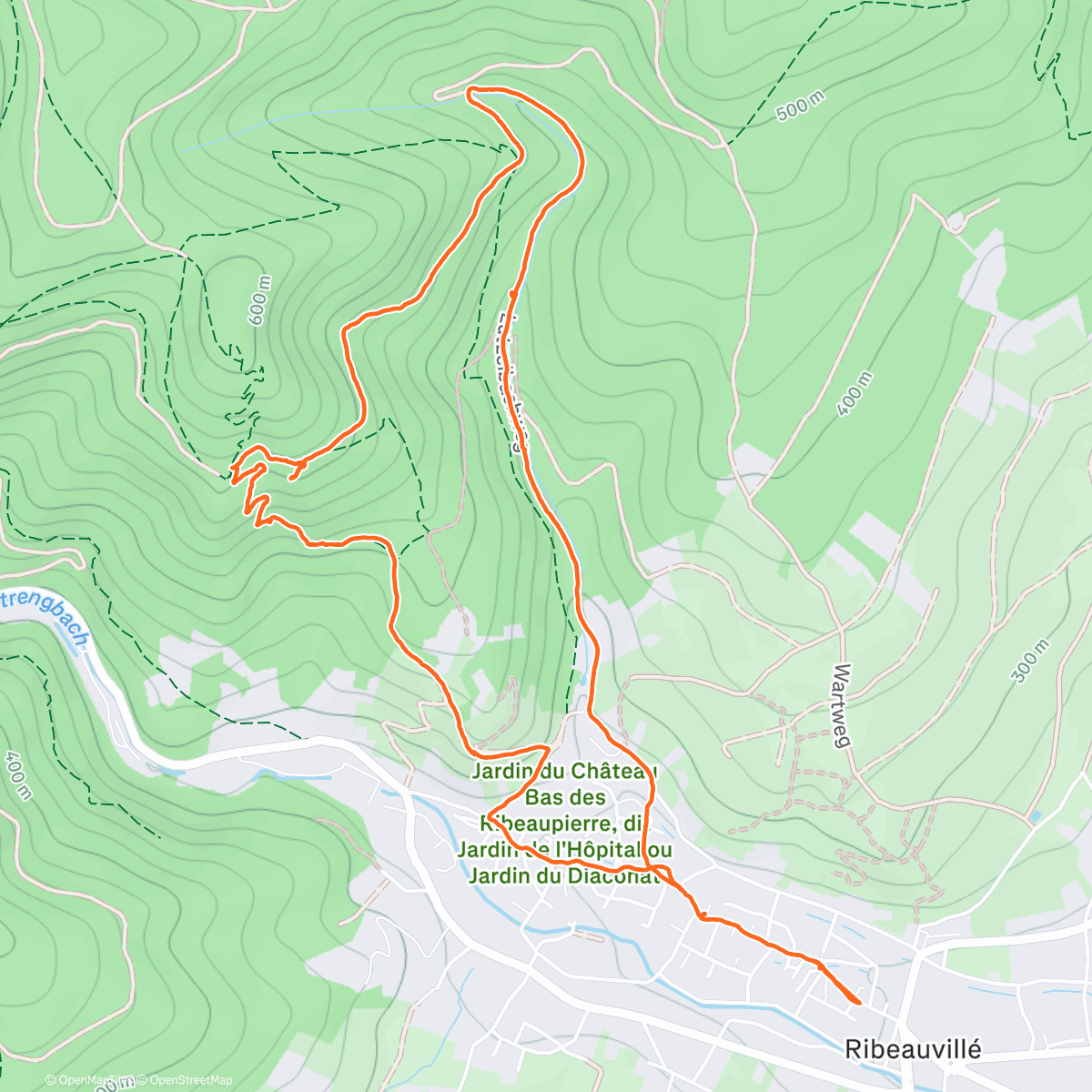 Map of the activity, 1ere marche de l’année direction les 3 châteaux
