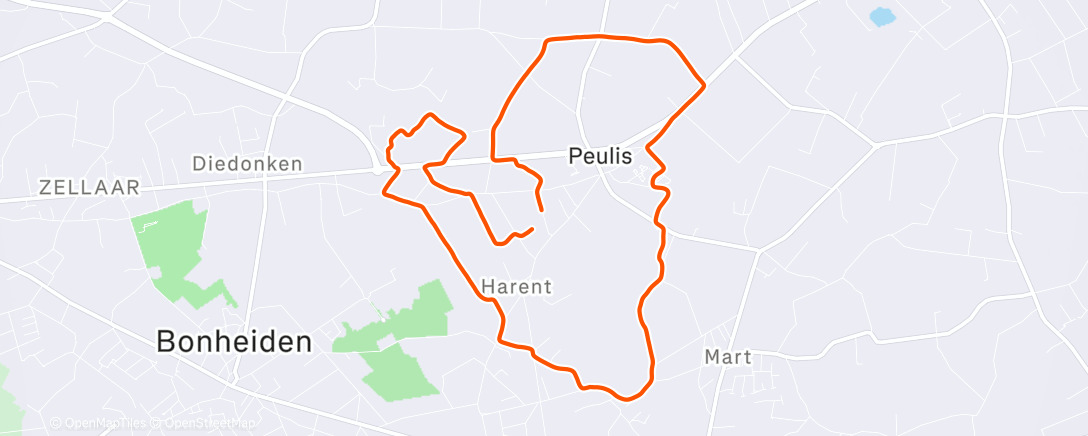 Map of the activity, Winterwandeling van gemeente Putte, 🐶🐶