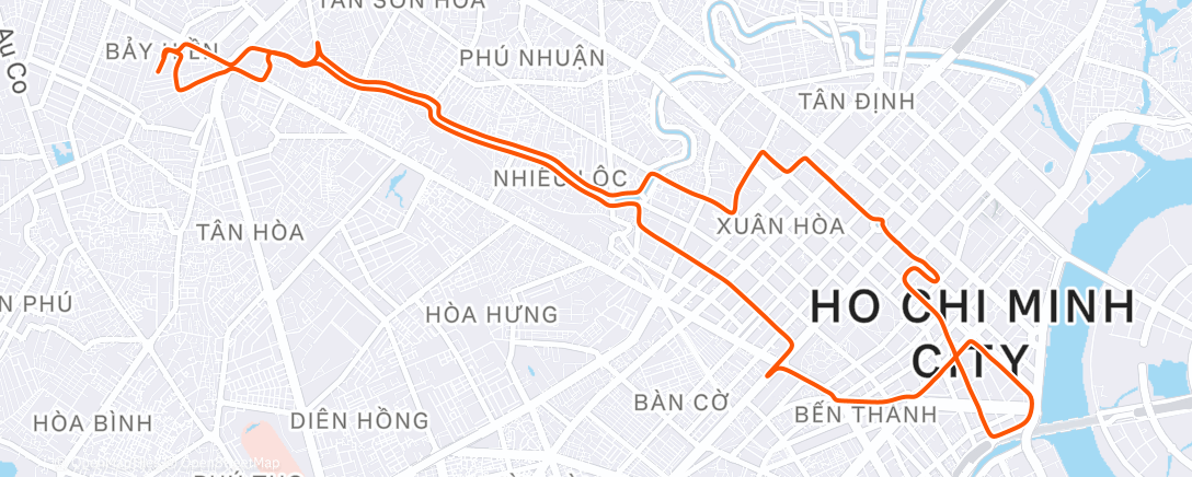 Map of the activity, Evening Ride