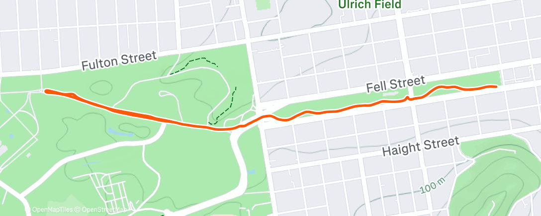 Map of the activity, Afternoon Run