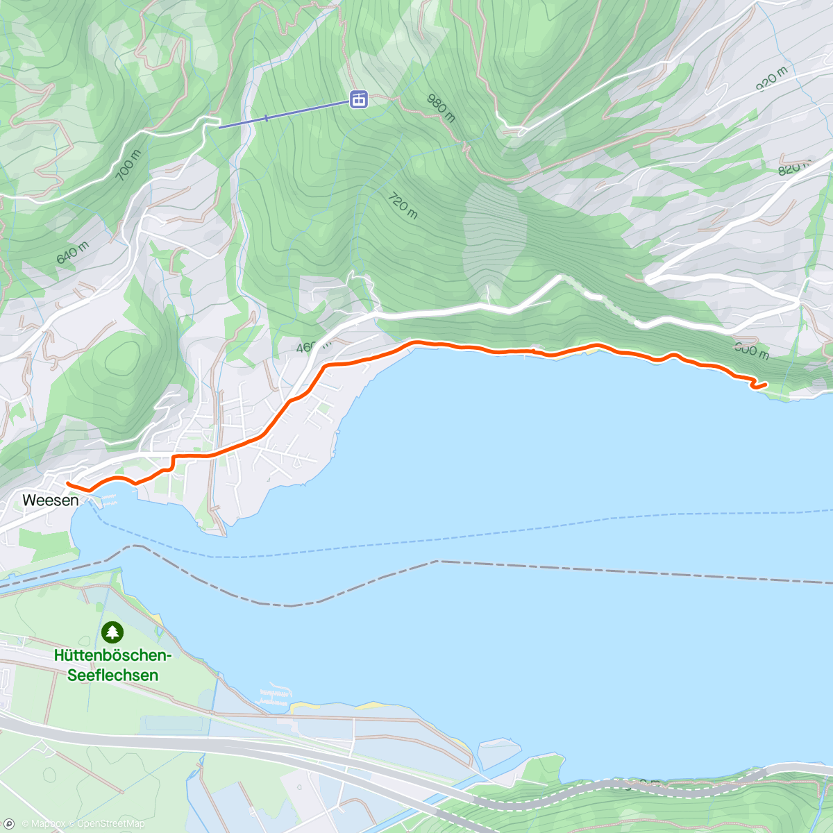 Map of the activity, Waterfall hike