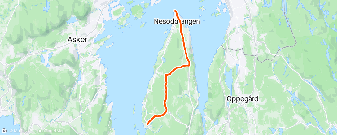 Kaart van de activiteit “Nesoddtangen - Fagerstrand via Berger.”