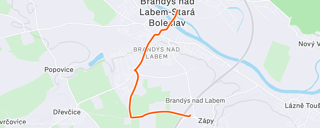 Map of the activity, Afternoon Mountain Bike Ride